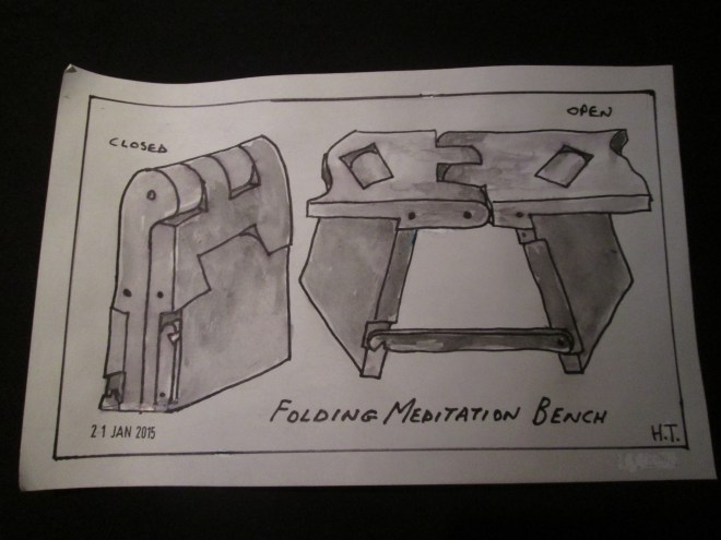 Folding Meditation Bench - Design Sketch